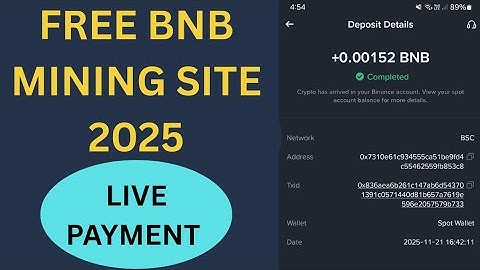 New Free BNB Cloud Mining Website | New Free Cloud Mining Website | Earn 0.02 BNB Free