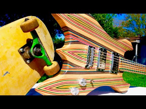 I Built a Guitar out of 14 Skateboards
