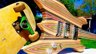 I Built a Guitar out of 14 Skateboards