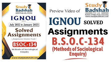 Free Sample Preview of BSOC-134 IGNOU Solved Assignments (2022-2023 Session) | IGNOU