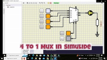 Simulation of 4 to 1 mux in simulide | How to use multiplexer in simulide | 4 to 1 multiplexer