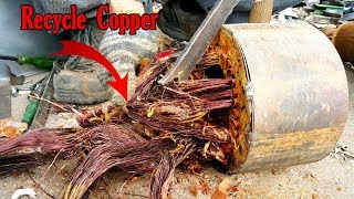 Super Easy!  How to recycle copper a broken electric motor