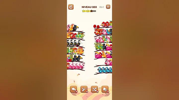 bird sort 2 color puzzle solution niveau 203 #games #gaming #puzzle #puzzlegame #androidgames