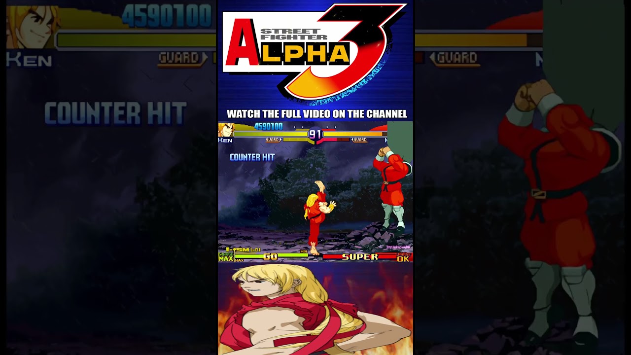 Watch Ken SMASH in Street Fighter Alpha 3 Max!