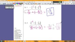Adding Positive and Negative Fractions