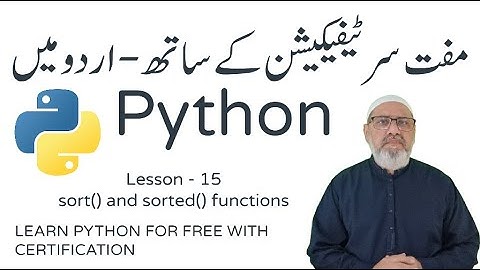 164 -   Python - Lesson 15 - sort() and sorted() functions in Python || In Urdu language