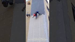 High Rise Exterior Wall Plastering Skills | Rope Access Cement Rendering