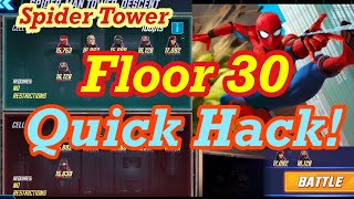Spider-Man Tower Omega Floors 30! Quick Hack! 4 Piece Amazing Avenger Strategy Marvel Strike Force 