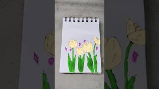 Tulip flower drawing idea🌷🌷#flowers #drawing #shorts