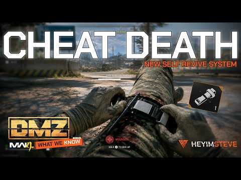 First-person view of an operator tightening a tourniquet around their leg with a Wounded warning on the MW4 DMZ HUD