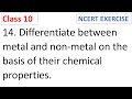 Differentiate between metal and non metal on the basis of their chemical properties CBSE Class 10
