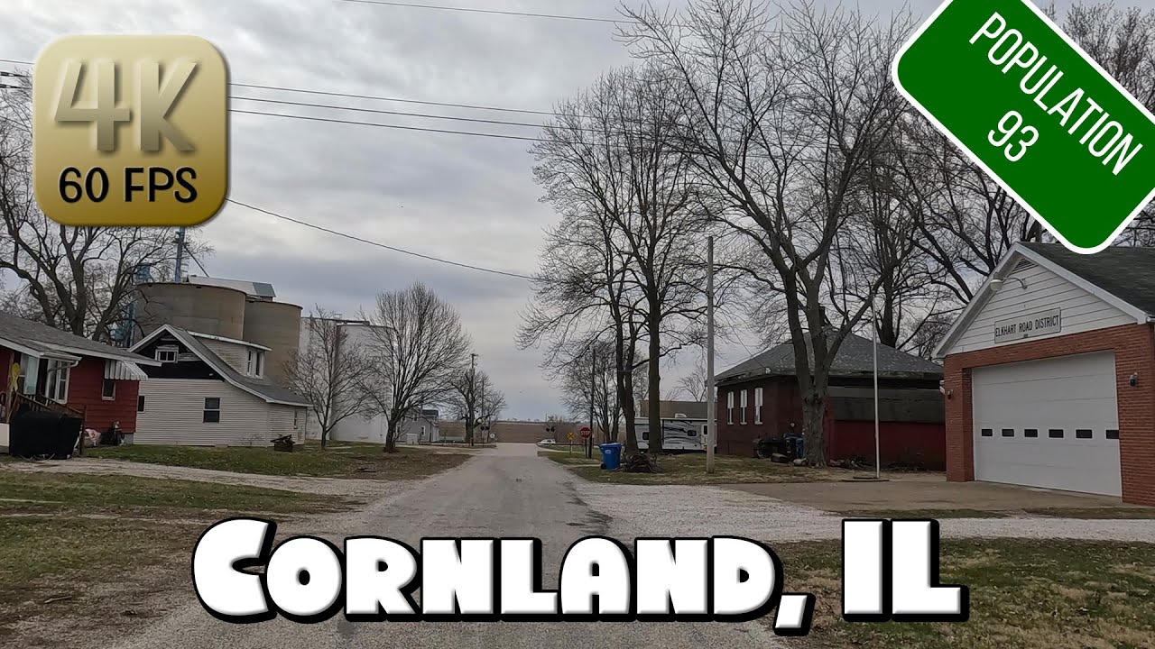 Driving Around Tiny Village Cornland, IL in 4k Video - YouTube