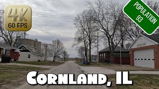 Driving Around Tiny Village Cornland, IL in 4k Video