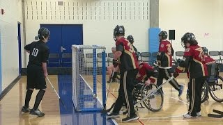 Family Of 10 Adopted Children Revels In Adapted Floor Hockey