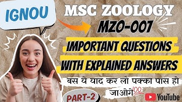 😲IGNOU MSC ZOOLOGY  || MZO-007 || IMPORTANT QUESTIONS WITH EXPLAINED ANSWER 💯 PART 2 #msczoology