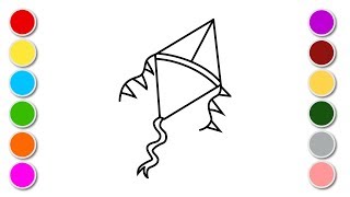 Kite coloring pages Kite Drawing and Coloring Kite Water coloring for kids