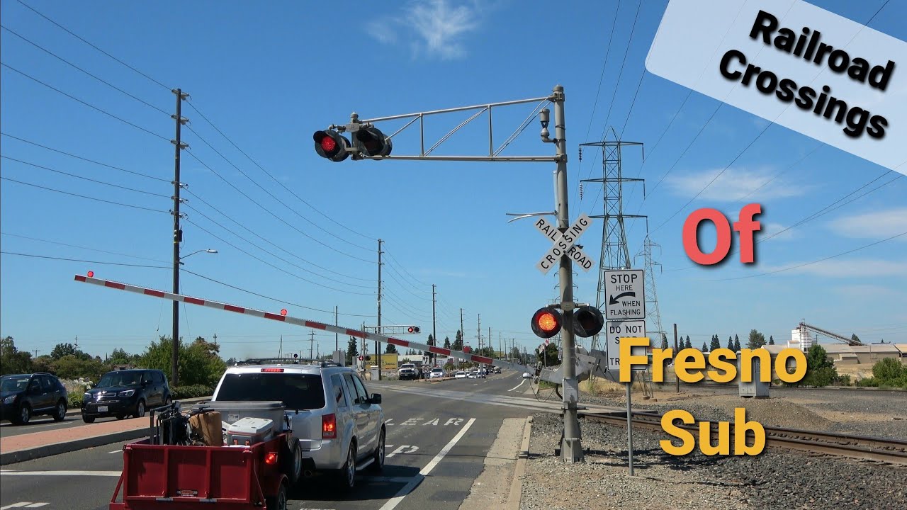 Railroad Crossings Compilation Of The UP Fresno Sub From Sacramento To Galt, CA In Order