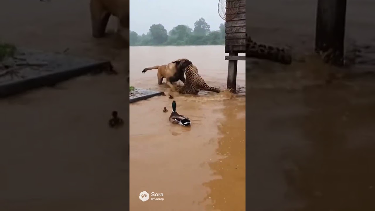 River Guardian: Mastiff vs. Leopard in Monsoon Duel
