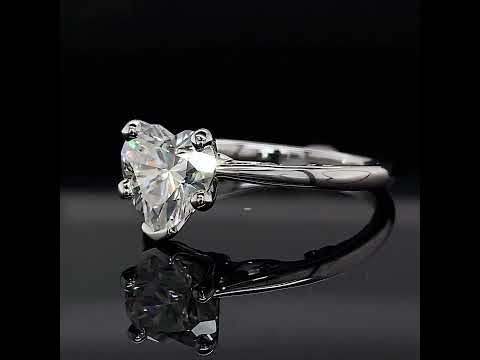 Petite Scroll Design Moissanite Solitaire Ring ring video