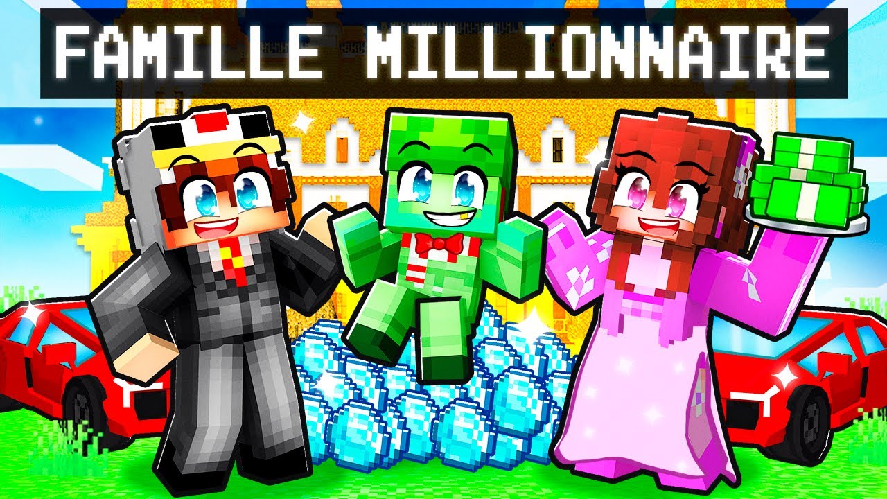 Adopté par la FAMILLE MILLIONNAIRE sur Minecraft ! - YouTube