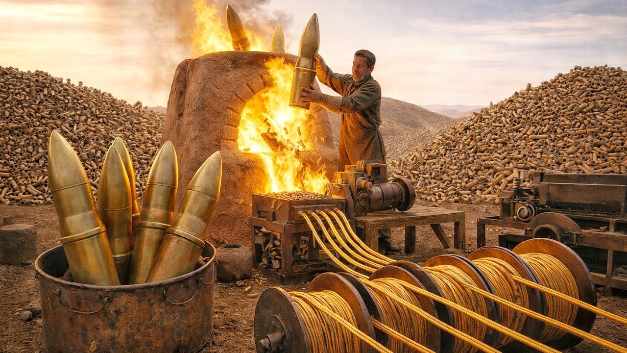 Millions of waste bullets are converted into brass wire | incredible recycling process