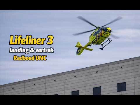 Lifeliner 3 PH-DOC landing en vertrek Radboud UMC