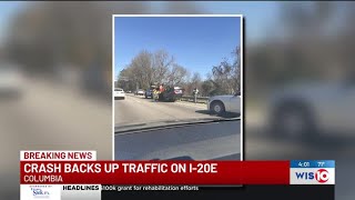 Crash causes lane closures on I-20 in Columbia