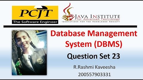Java Institute || Database Management System || Question  23