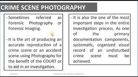 APPLICATION OF PHOTOGRAPHY IN POLICE WORK - CU13-FORS211