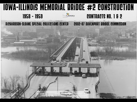 Iowa Illinois Memorial Bridge 2nd Span Construction, 1958-1959