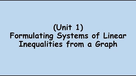Formulating Systems of Inequalities from a Graph