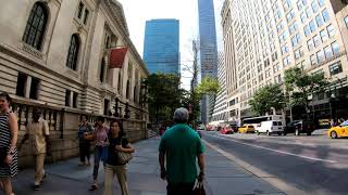 ⁴ᴷ Walking to Bryant Park Fountain from 5th Avenue (7 Train) Subway Station in NYC