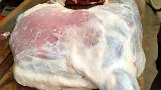 Amazing big goat leg cutting skills | Goat meat cutting shop | Meat cutting video bd