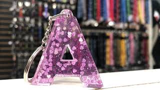 The Resin Letter keychains from A-Z