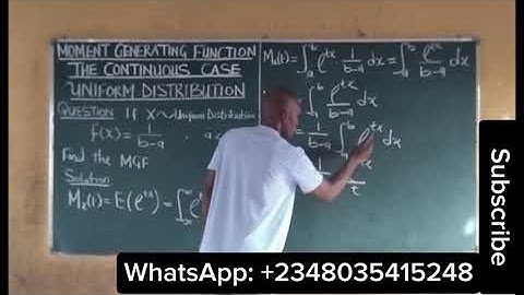 Moment Genarating Function of Uniform Distribution | The Continuous Case @content-academy