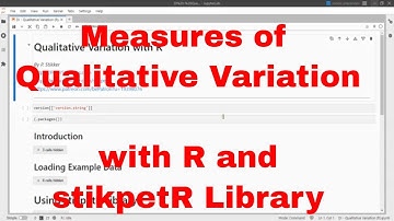 R - Measures of Qualitative Variation with stikpetR