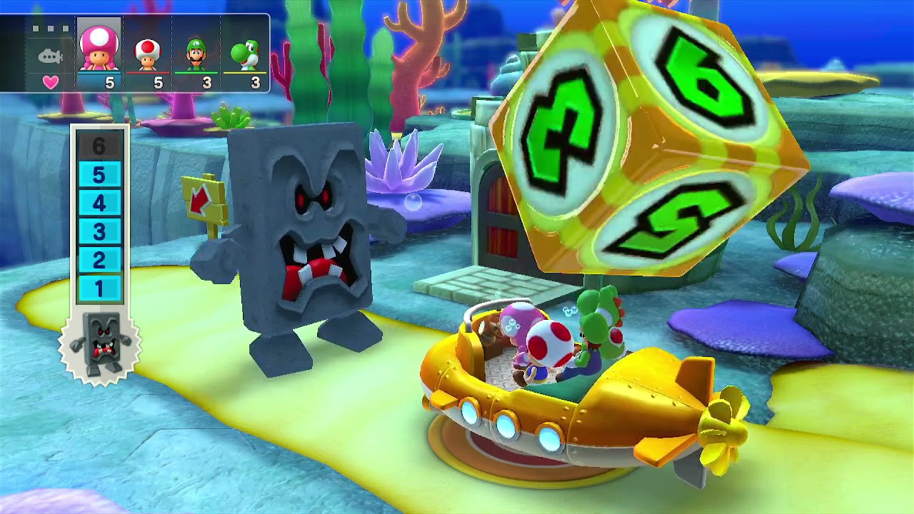 Mario Party 10 Bowser Party - Toadette, Toad, Luigi and Yoshi vs Bowser - Whimsical Waters