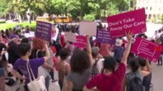 Abortion activists protest Georgia 'heartbeat' law