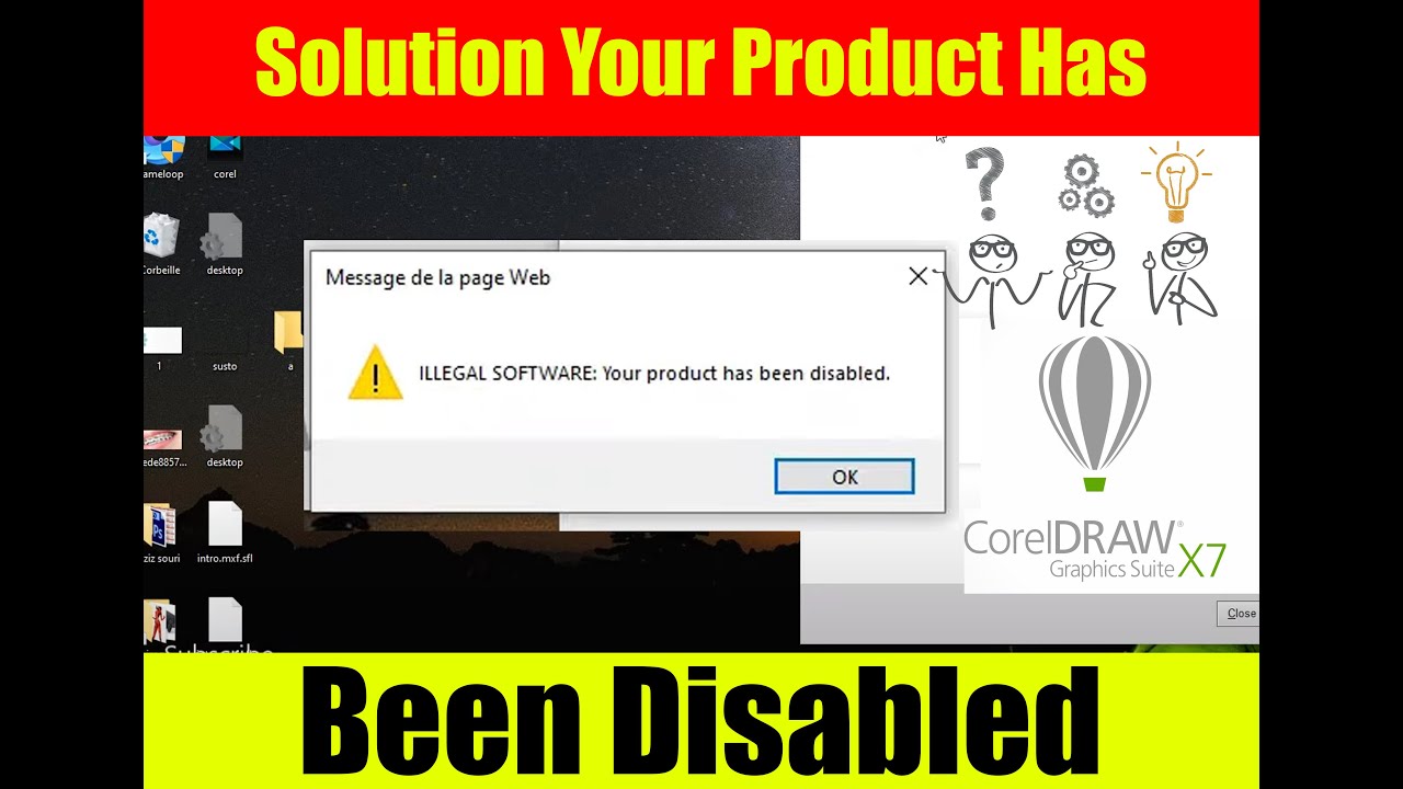 Message de la page Web  Corel X7 Solution