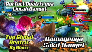 Gameplay Gila | Beatrix nya Sangat Licin | Build &amp; Emblem Terbaru Top Global Beatrix Mobile Legends