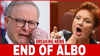 2 MINS AGO! Albanese IN TEARS as Pauline Hanson VOWS to OUST him