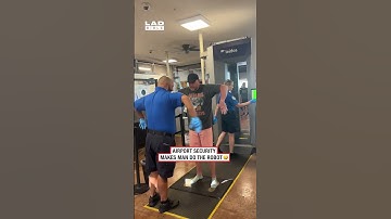 Airport security makes man do the robot 🤣 (🎥: ViralHog)