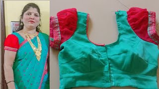 36 chest size 4 Tucks Blouse front side stitching ३६ इंच छाती चा साधा चार टक्स ब्लाऊज शिवलेला