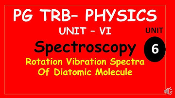 PG TRB – PHYSICS | UNIT – VI | Spectroscopy  | Rotation Vibration Spectra Of Diatomic Molecule