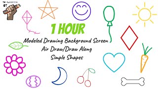 Classroom Background Screen Video:  Video Modeled Drawing Simple Shapes with Soft Background Music