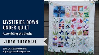 Assembling the blocks - Mysteries Down Under quilt