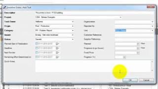 Create a new task in Invantive Vision from within Microsoft Outlook