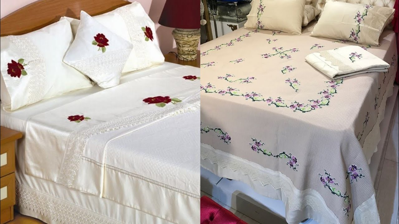Beautiful Hand Embroidered Bedsheets designs 2020 New