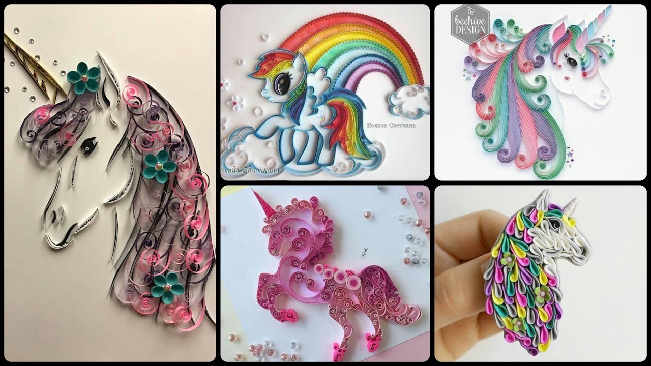Quilled Unicorn’s 🦄 / Quilling Paper Horse or Unicorn Crafts For Kids