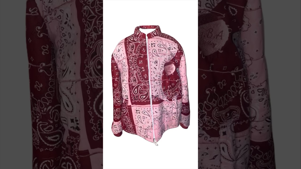 GBA Maroon soft pink bandana-style jacket. 